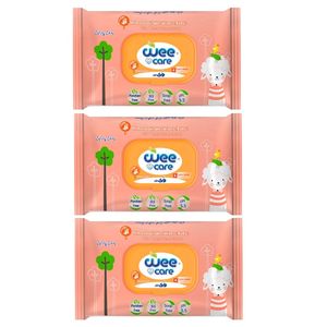 دستمال مرطوب کودک وی کر مدل بادام 3 بسته 20 عددی
